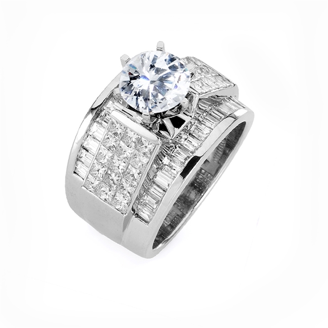 18KW INVISIBLE SET, ENGAGEMENT RING  2.68CT