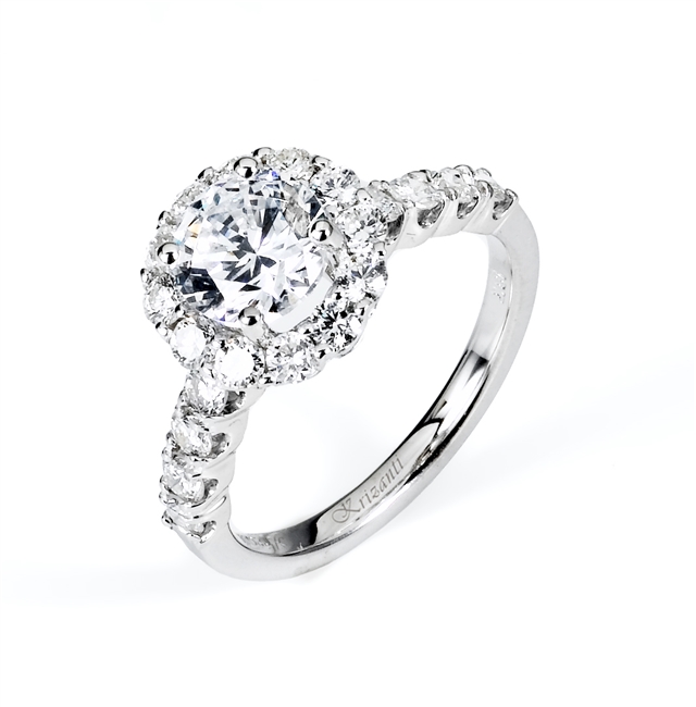 Diamond Engagement Ring, 18Kt White Gold