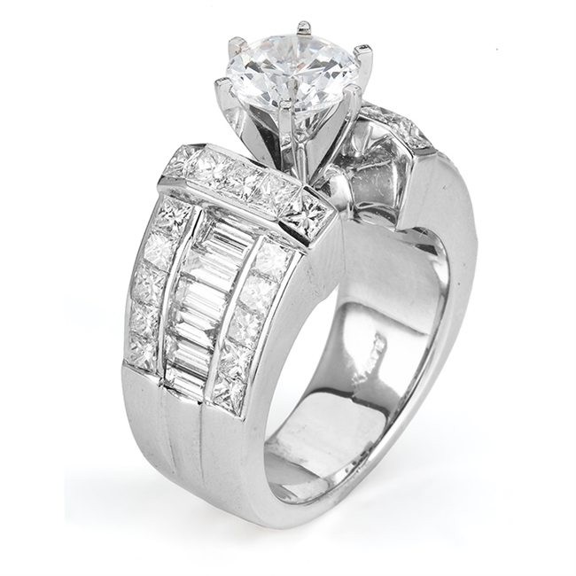 18KTW INVISIBLE SET, ENGAGEMENT RING 3.19CT