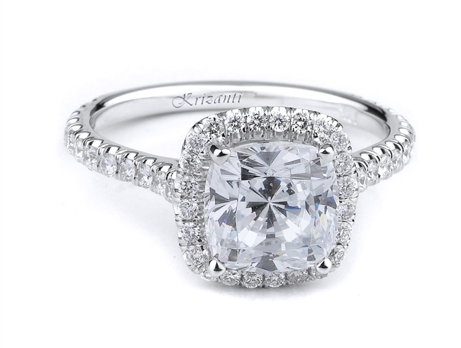 KRIZANTI 18K WHITE ENGAGEMENT RD-0.54ct