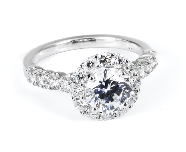 Diamond Engagement Ring, 18Kt White Gold