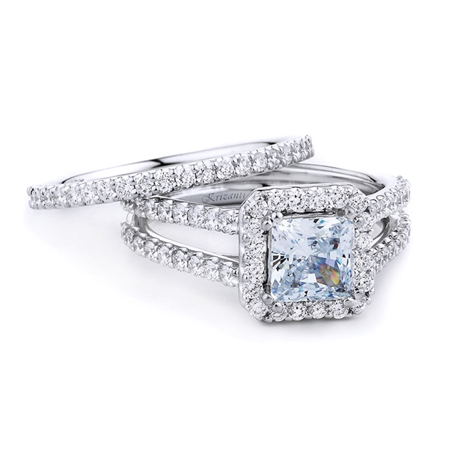 18KTW ENGAGEMENT 0.85CT, BAND 0.27CT