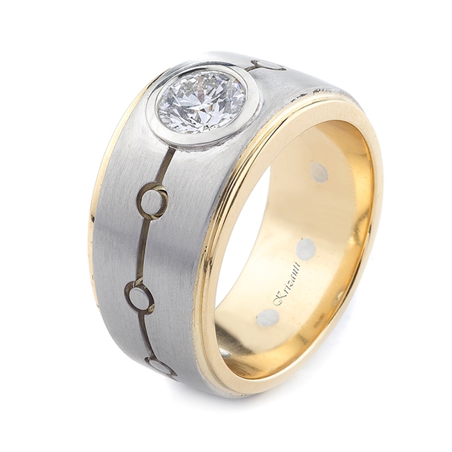 18KT T.TONE GENTS RING